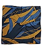 Sjaal patroon denimblauw oker